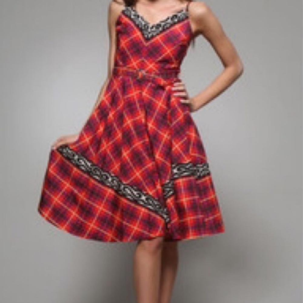 Anthro Plenty by Tracy Reese Plaid Silk Dress